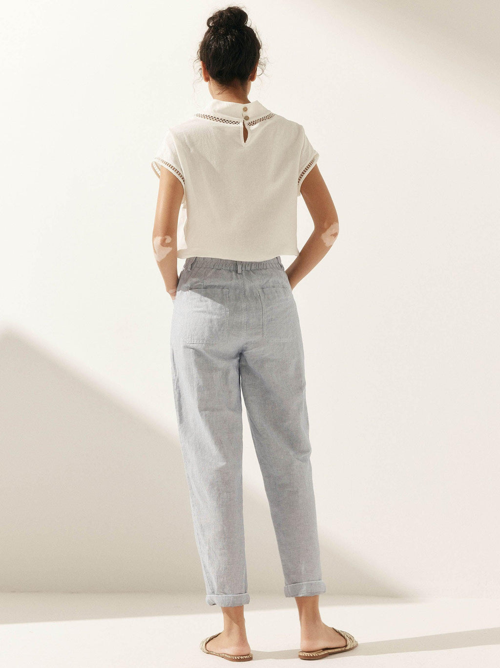 Linen Simple Button Fly Trousers HEIDI
