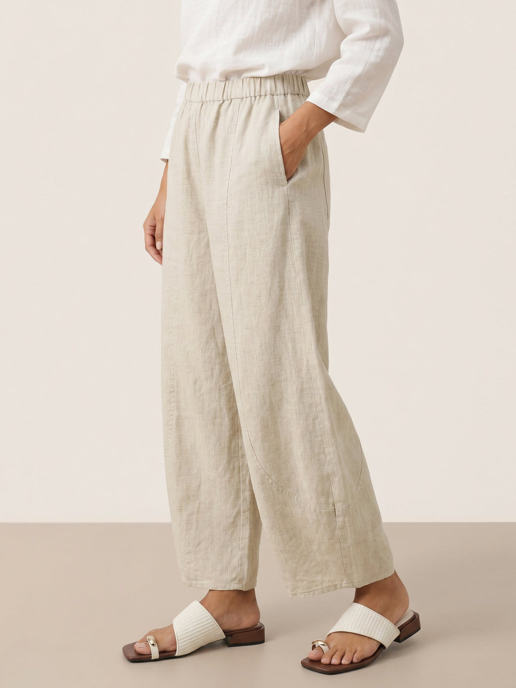 100% Linen Classic Ankle Pants ZOE