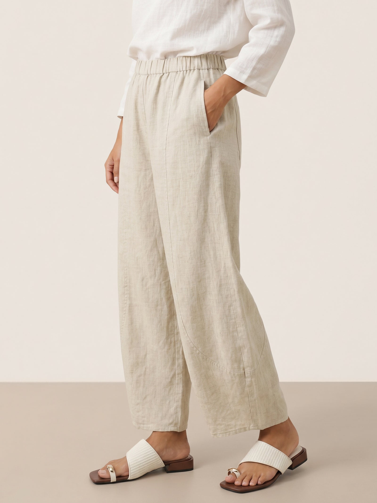 100% Linen Classic Ankle Pants ZOE