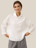 100% Linen Classic Side Neck Top CORA