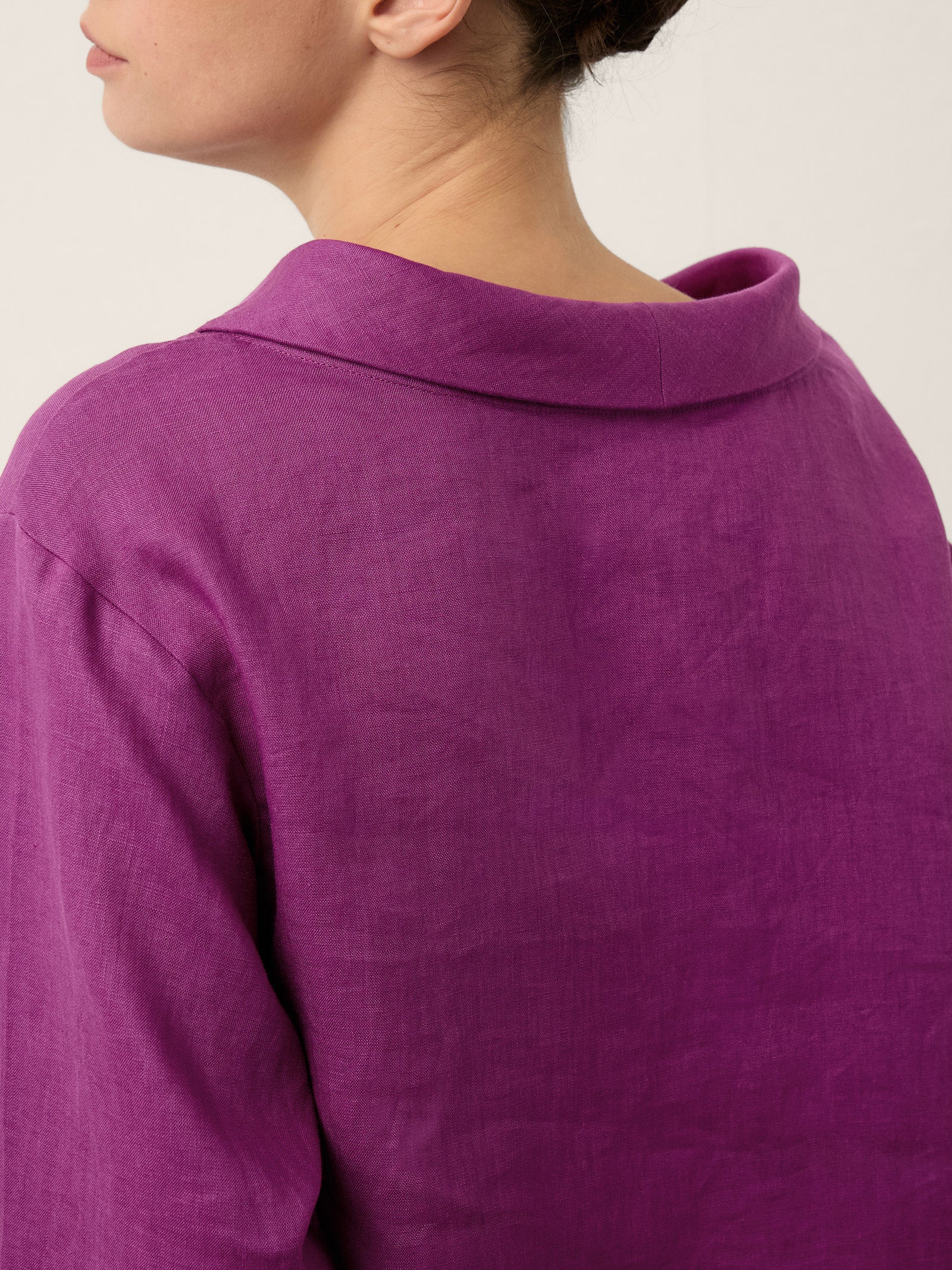 100% Linen Draped Neck Top HOLLIS