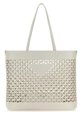 Prada Women White Leather Shopping Bag
