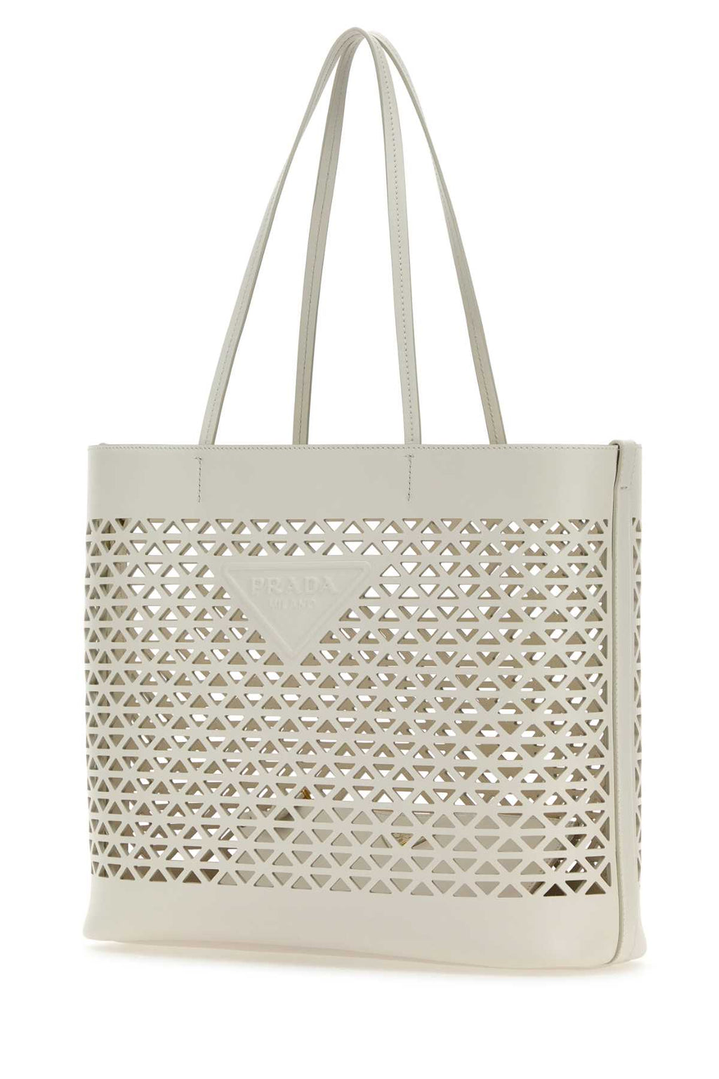 Prada Women White Leather Shopping Bag