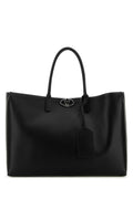 Valentino Garavani Men Black Leather Vlogo Shopping Bag