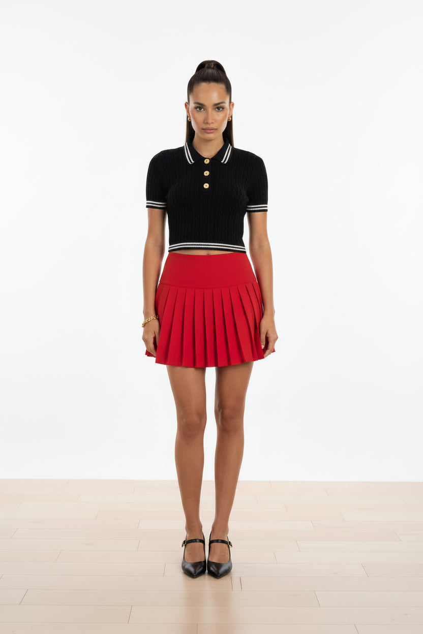 Alessandra Rich Women Black Cotton Polo Shirt
