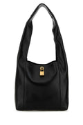 Saint Laurent Women Black Leather Tanger Shopping Bag