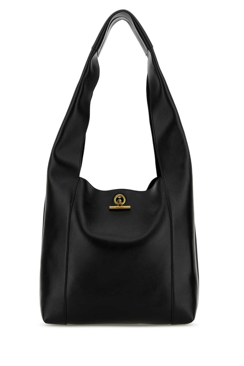 Saint Laurent Women Black Leather Tanger Shopping Bag