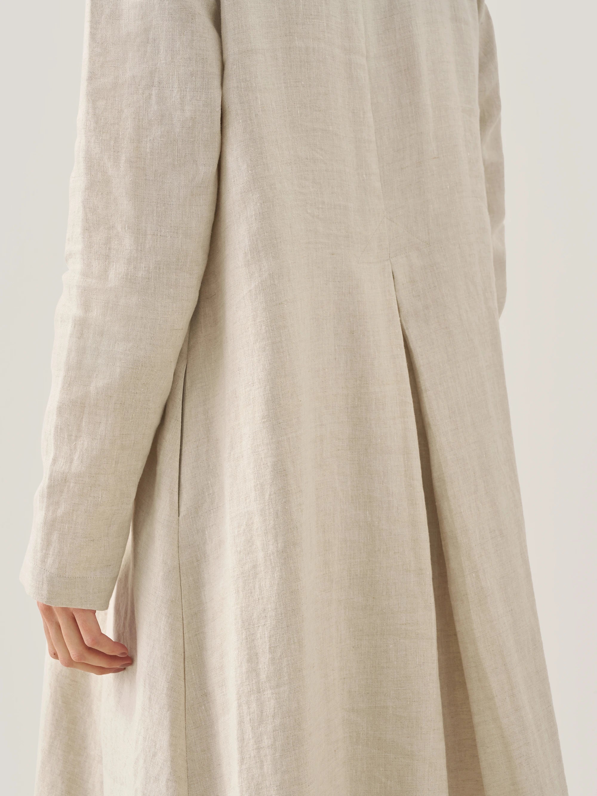 100% Linen Hooded Pullover Midi Dress REBECCA