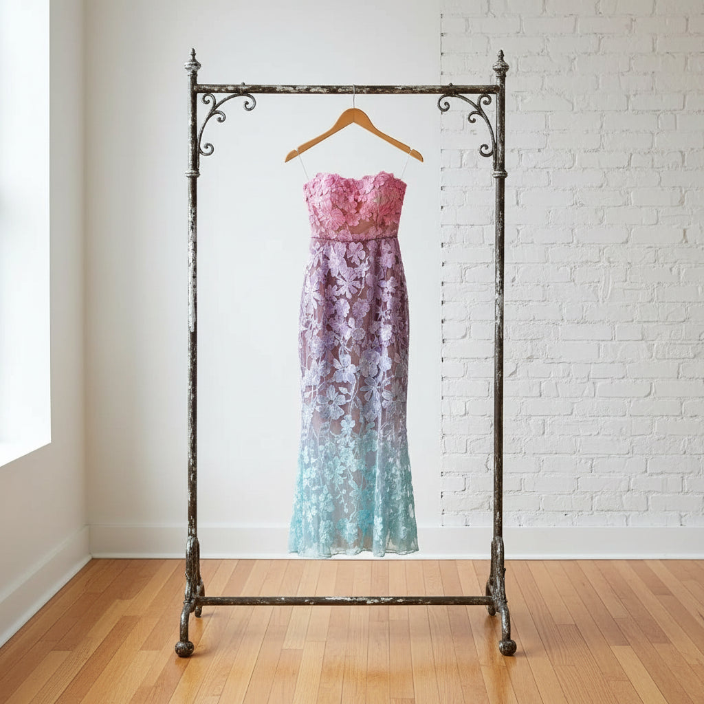 Floral Embroidered Tube Maxi Dress