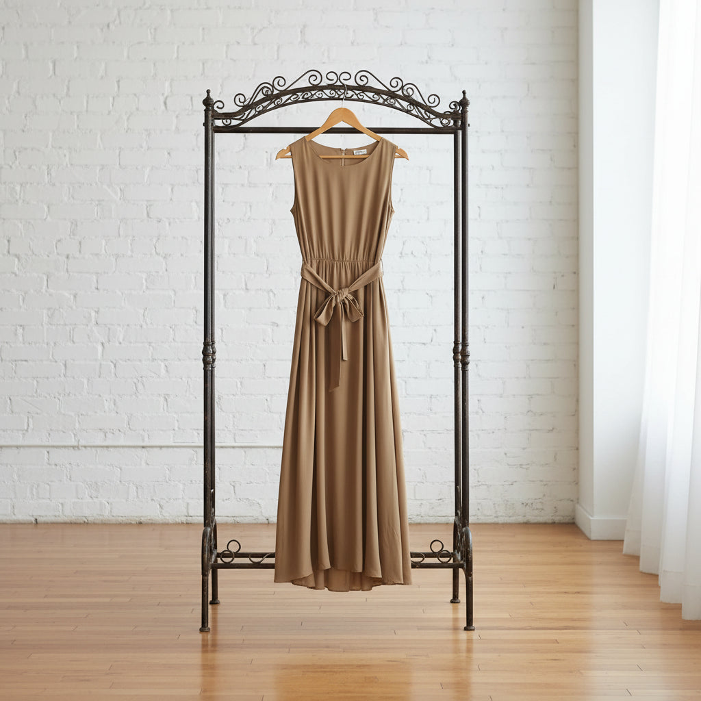 Women's Lace-Up Waist-Cinching Sleeveless Maxi Dress
