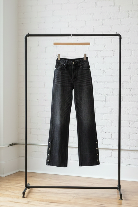 Elodie Tummy Control Inseam Transform High Rise A-line Wide Jeans