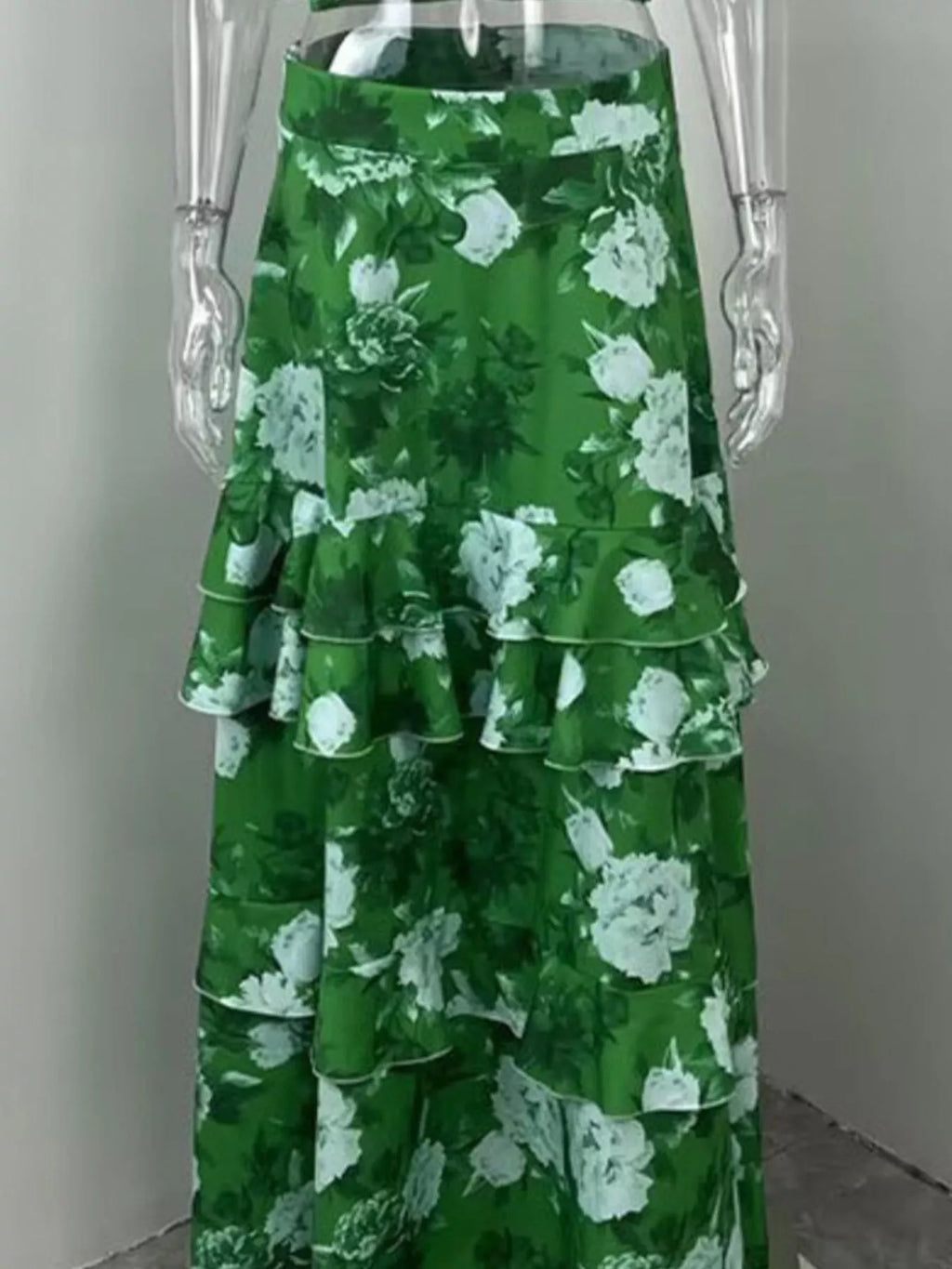 Floral Print Ruffle Cami and Skirt Two-Piece Set