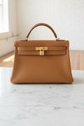 Hermes Kelly 32 Boxcalf Brown Handbag Year 1986 #5775