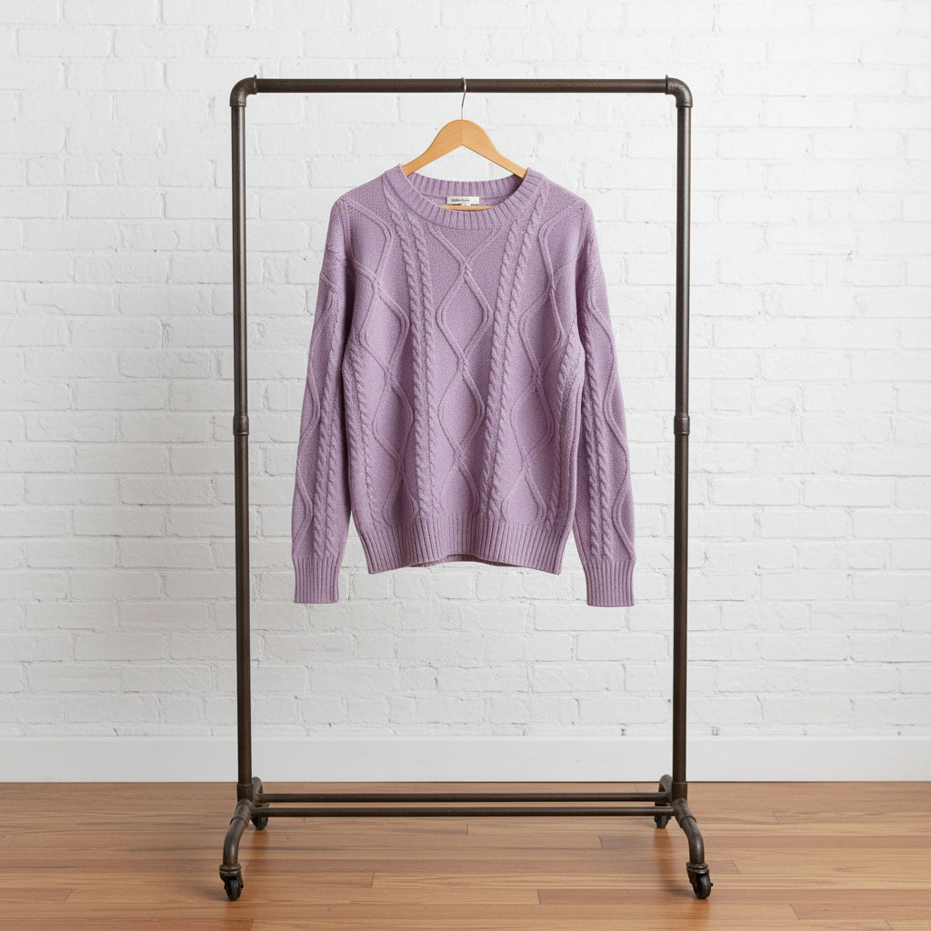 Cable Knit Round Neck Sweater