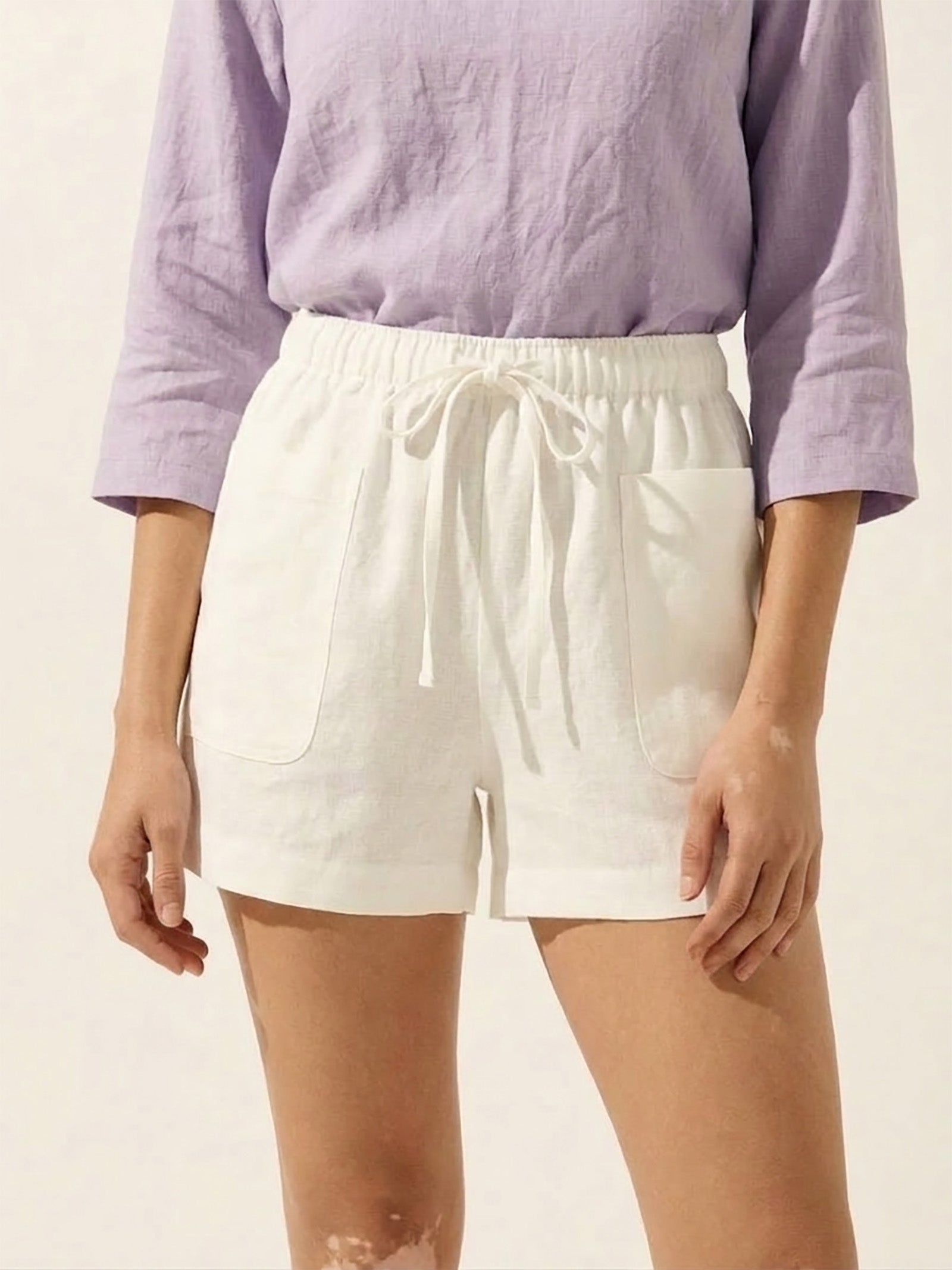 100% Linen Utility Side Pocket Short WYNNIE