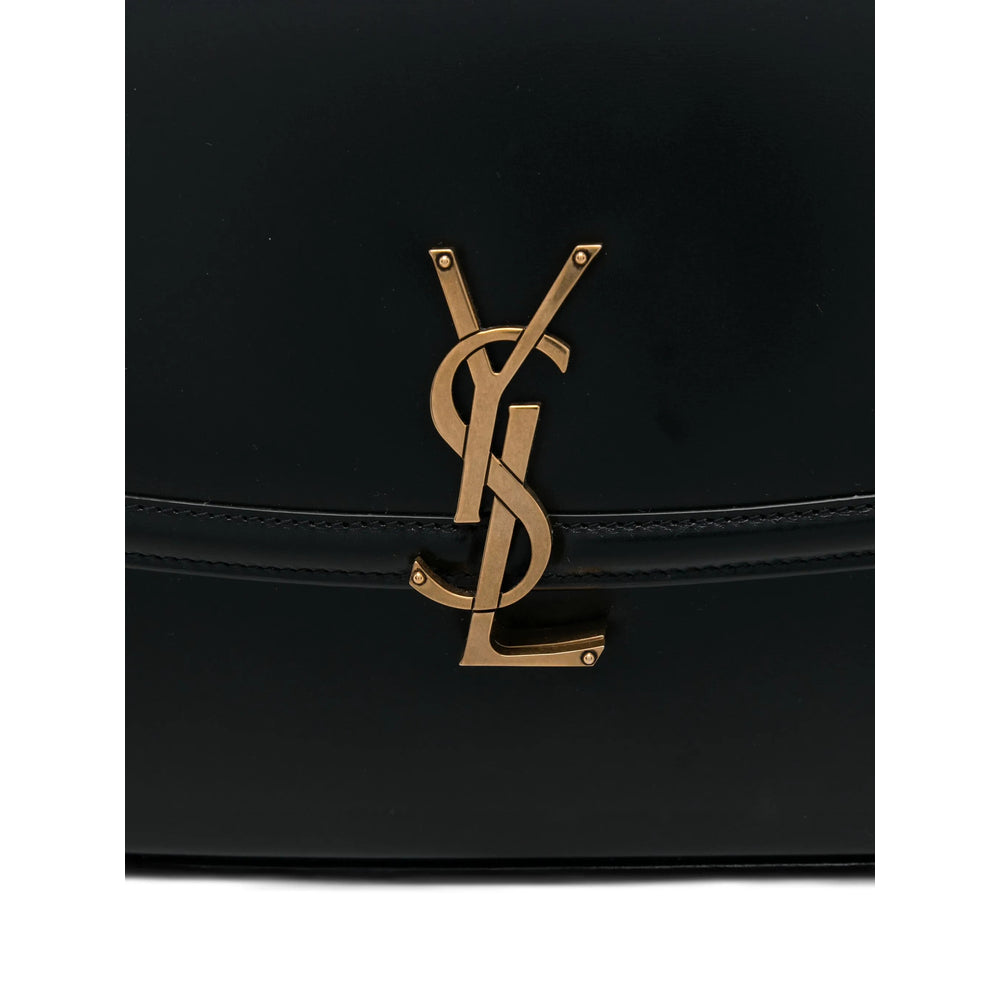 Designer Saint Laurent YSL Black Calfskin Leather Flap Shoulder Bag Crossbody/Hobo