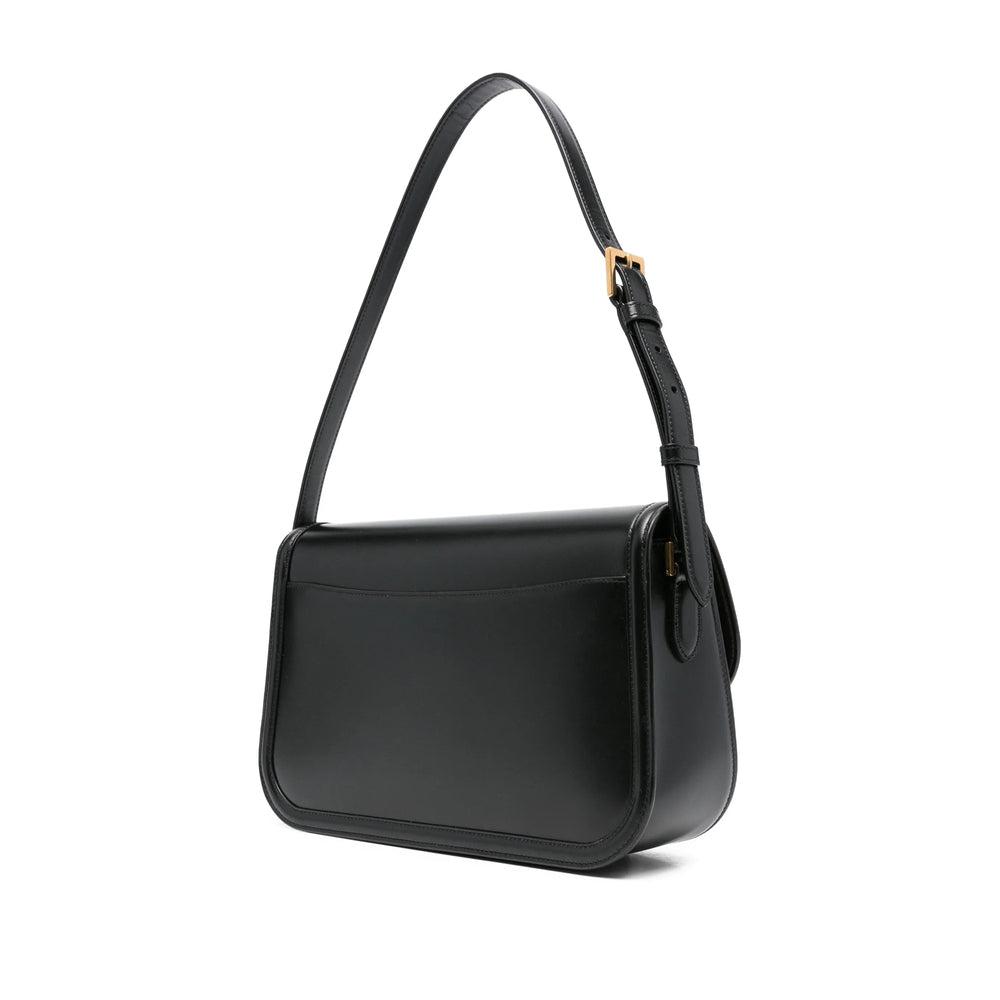 Designer Saint Laurent YSL Black Calfskin Leather Flap Shoulder Bag Crossbody/Hobo