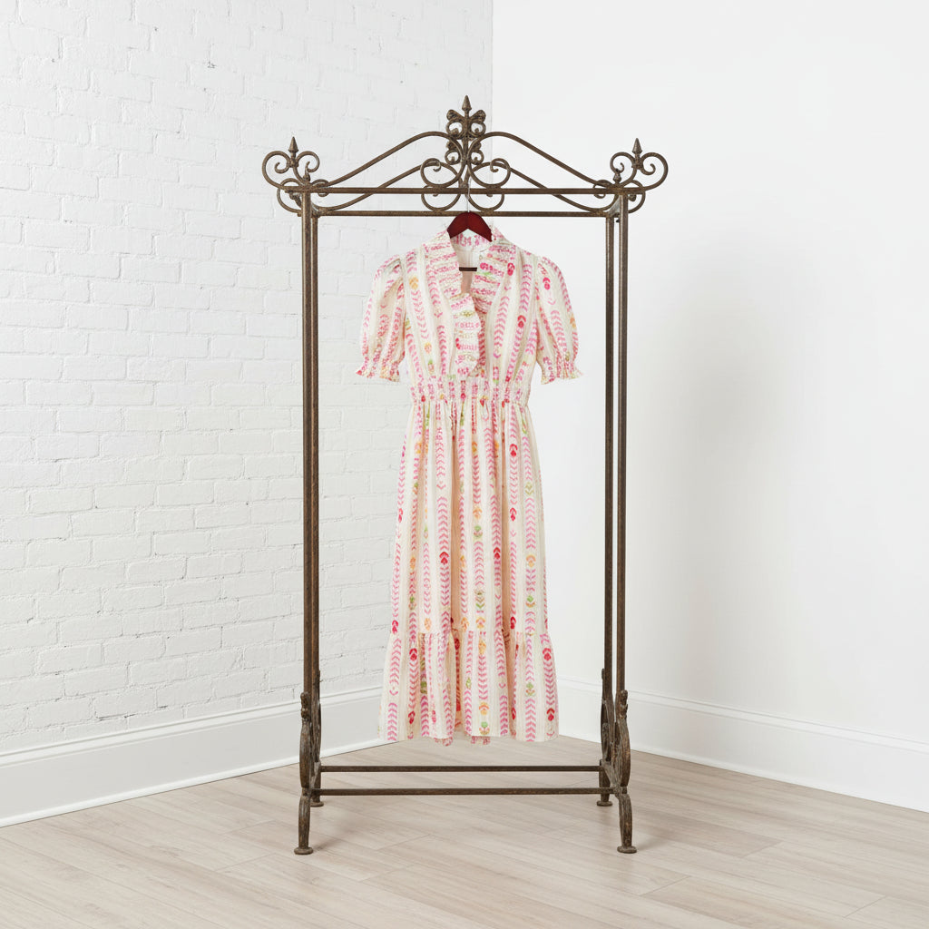 Umgee Vibrant Ruffle Smocked Midi Dress
