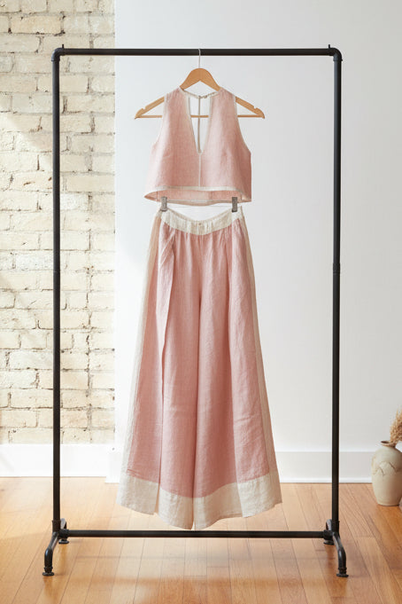 Sleeveless V-Neck Two-Piece Set – Solid Color Lounge & Casual Outfit