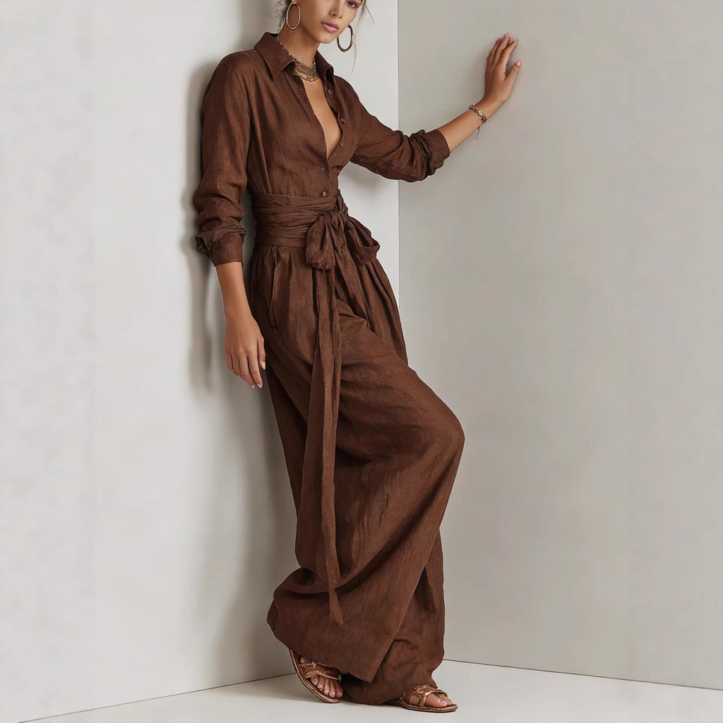 Solid Color Fashion Casual Pants Set for Women
