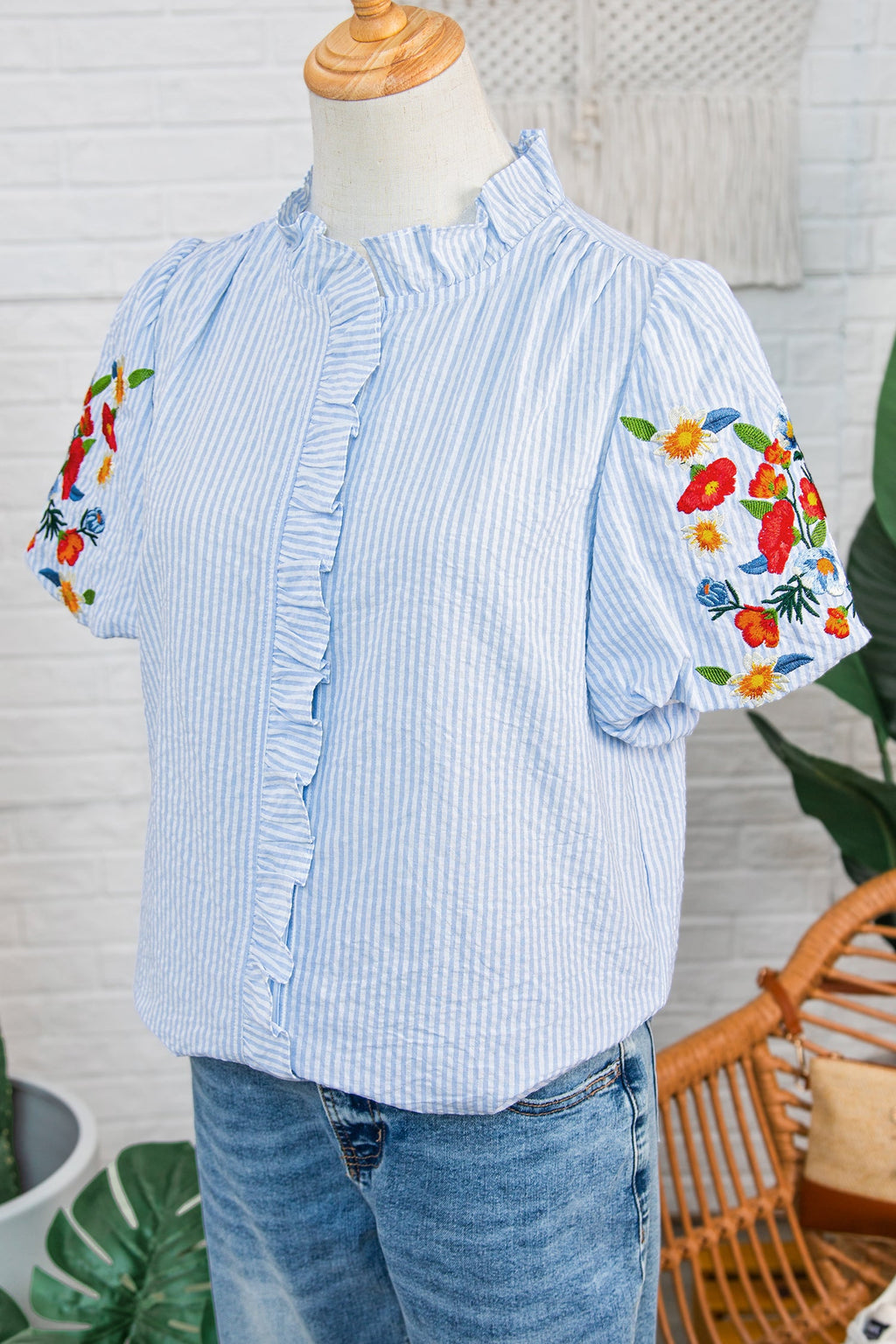 Ruthie Sleeve Ruffle Trim Shirt