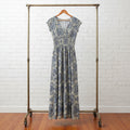 Printed Cap Sleeve Maxi Dress