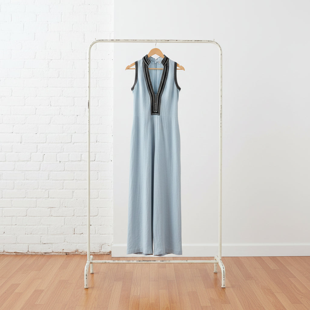 Women’s Simple Linen-Blend Sleeveless Jumpsuit
