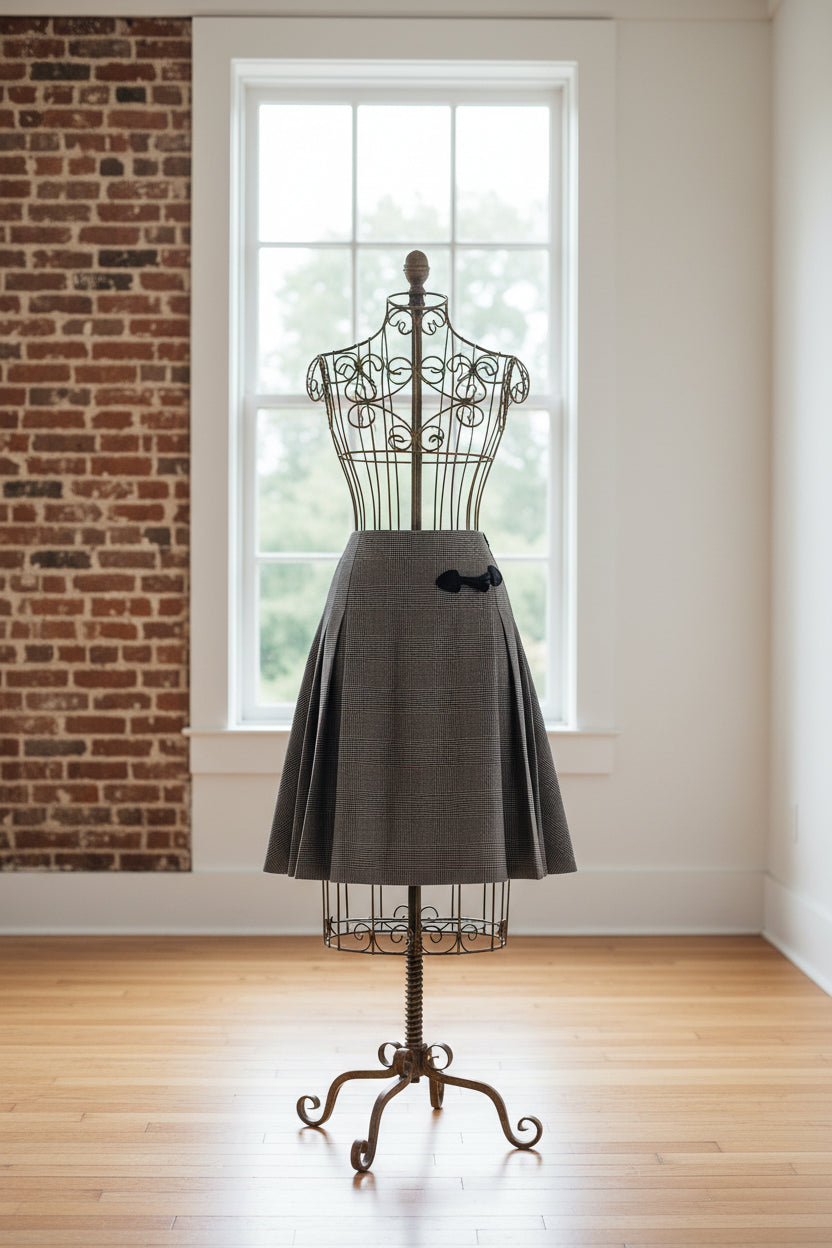 WOOL PLAID KILT SKIRT