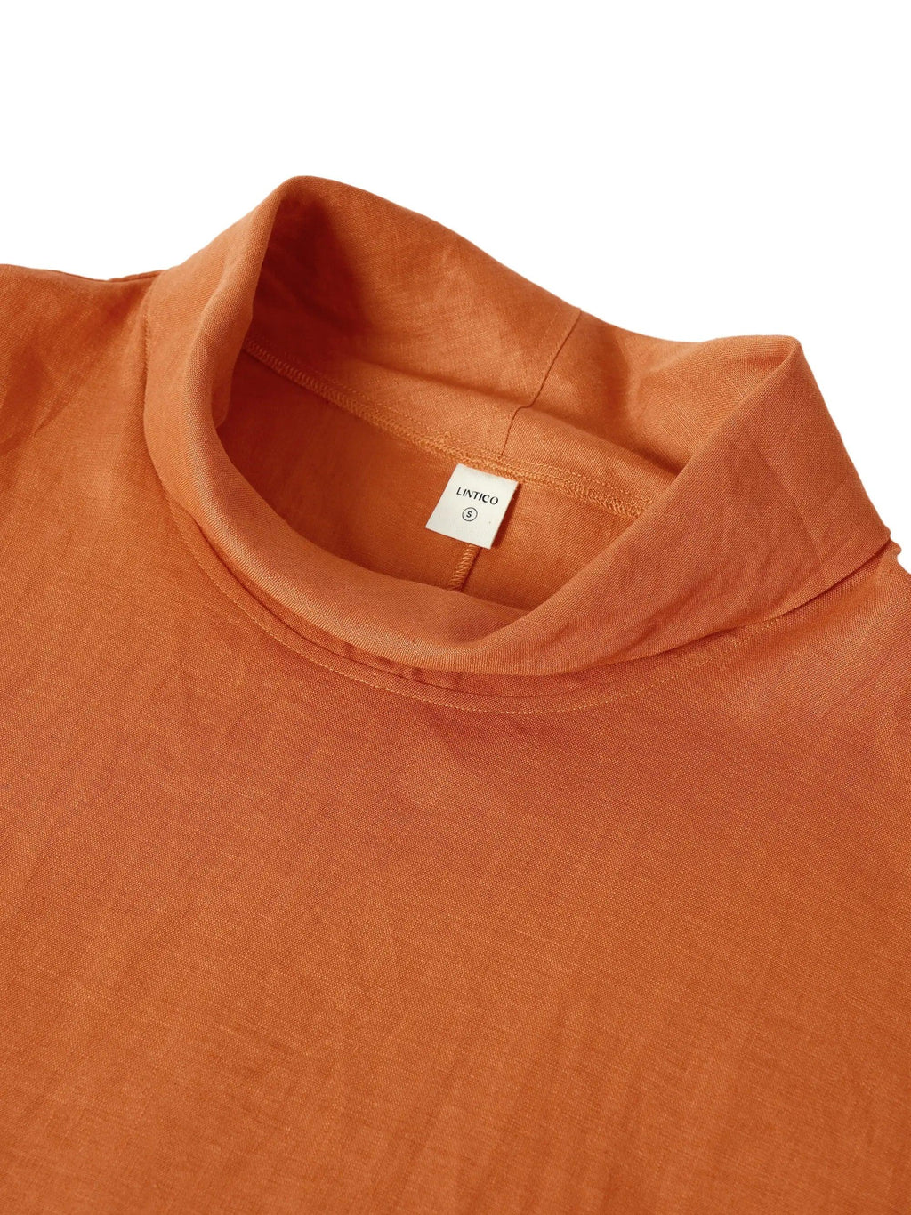 100% Linen Dropped Collar Long-Sleeve Top TRISTAN