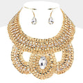 Oval Stone Accented Statement Necklace