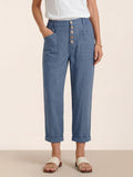 Linen Simple Button Fly Trousers HEIDI