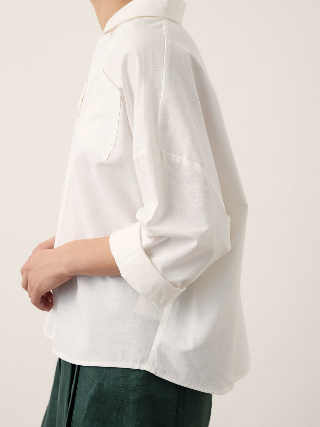 Linen Oversized Fit Pocket Shirt ELOWEN