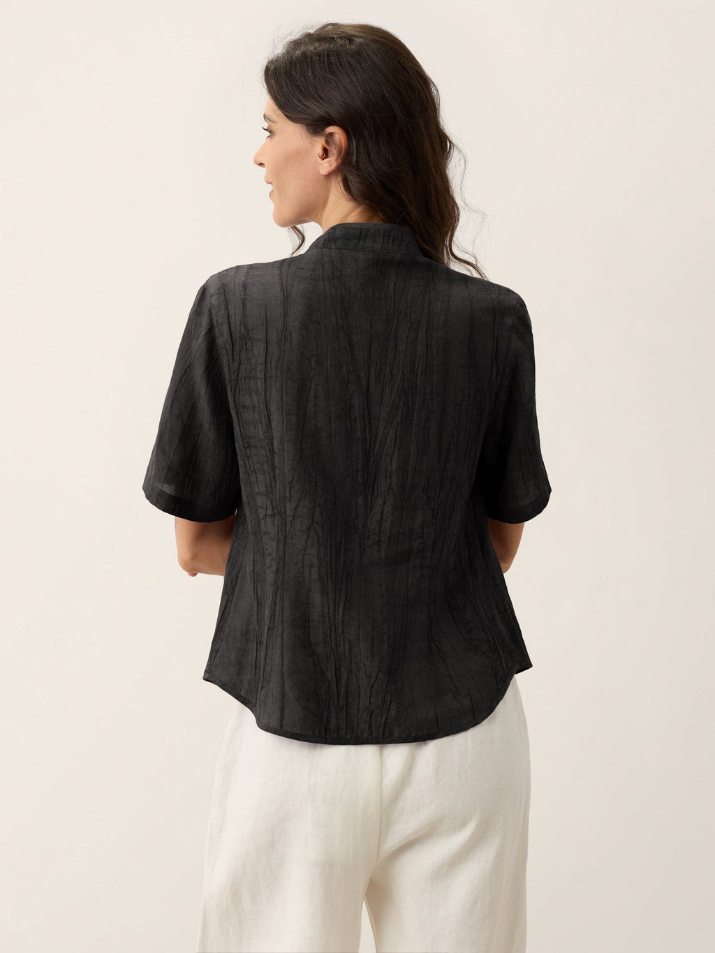 Lyocell Textured Stand Collar Shirt Jacket PHILIPPA