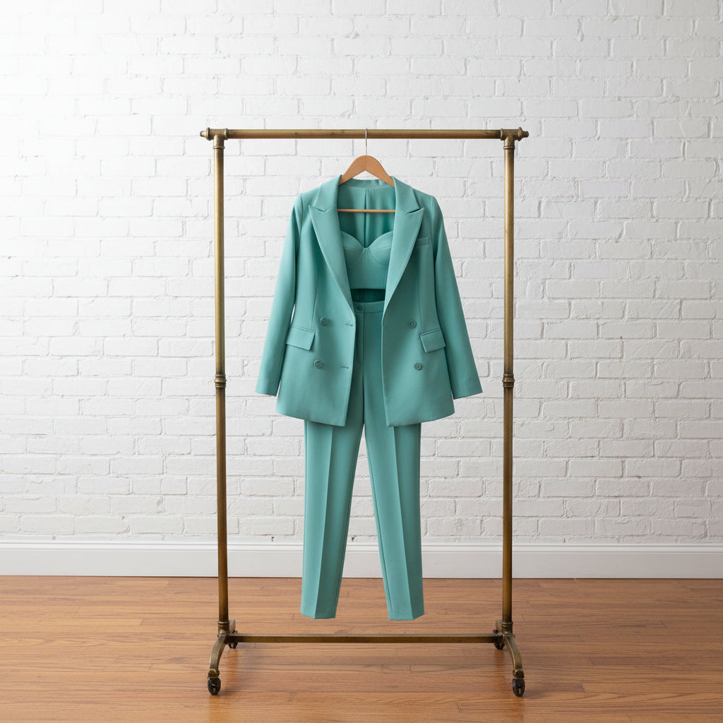 High Quality Casual Office Business Women plus Bra Pants Blazer Suit Set