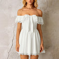 Summer Lace Splicing Sling Dress Sexy Sexy Backless off Shoulder A line Dress