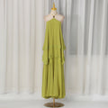 Modern Romantic Tiered Dress Halter Sleeveless Loose Profile Lace High Grade Dress