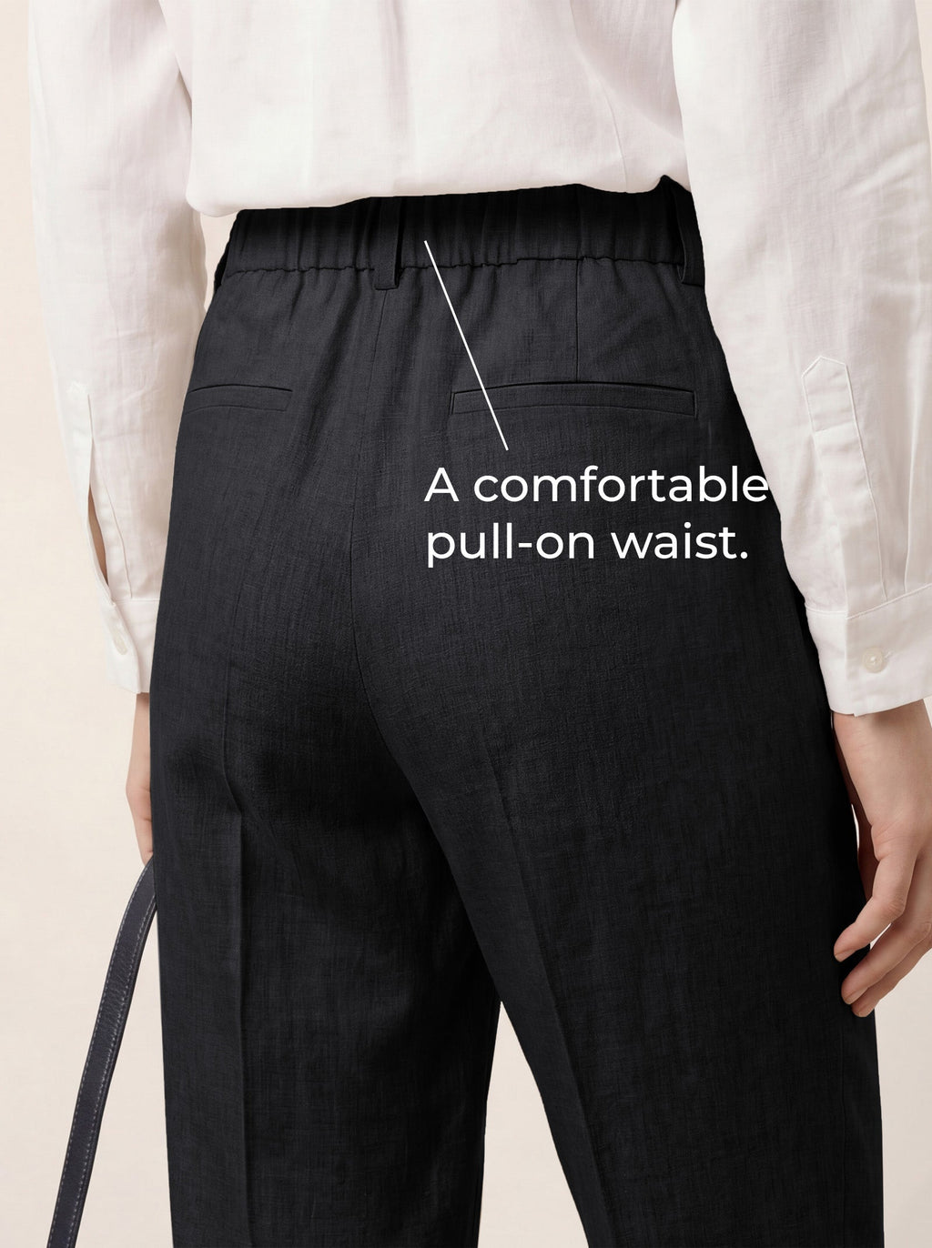 Linen Tailored Straight Cropped Pants LOGAN
