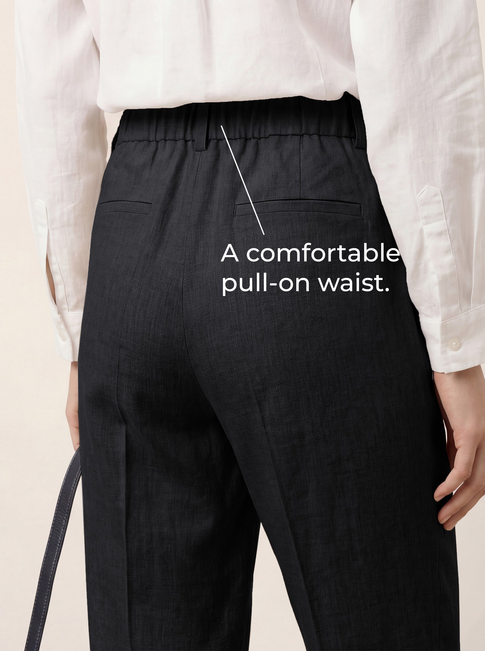 Linen Tailored Straight Cropped Pants LOGAN