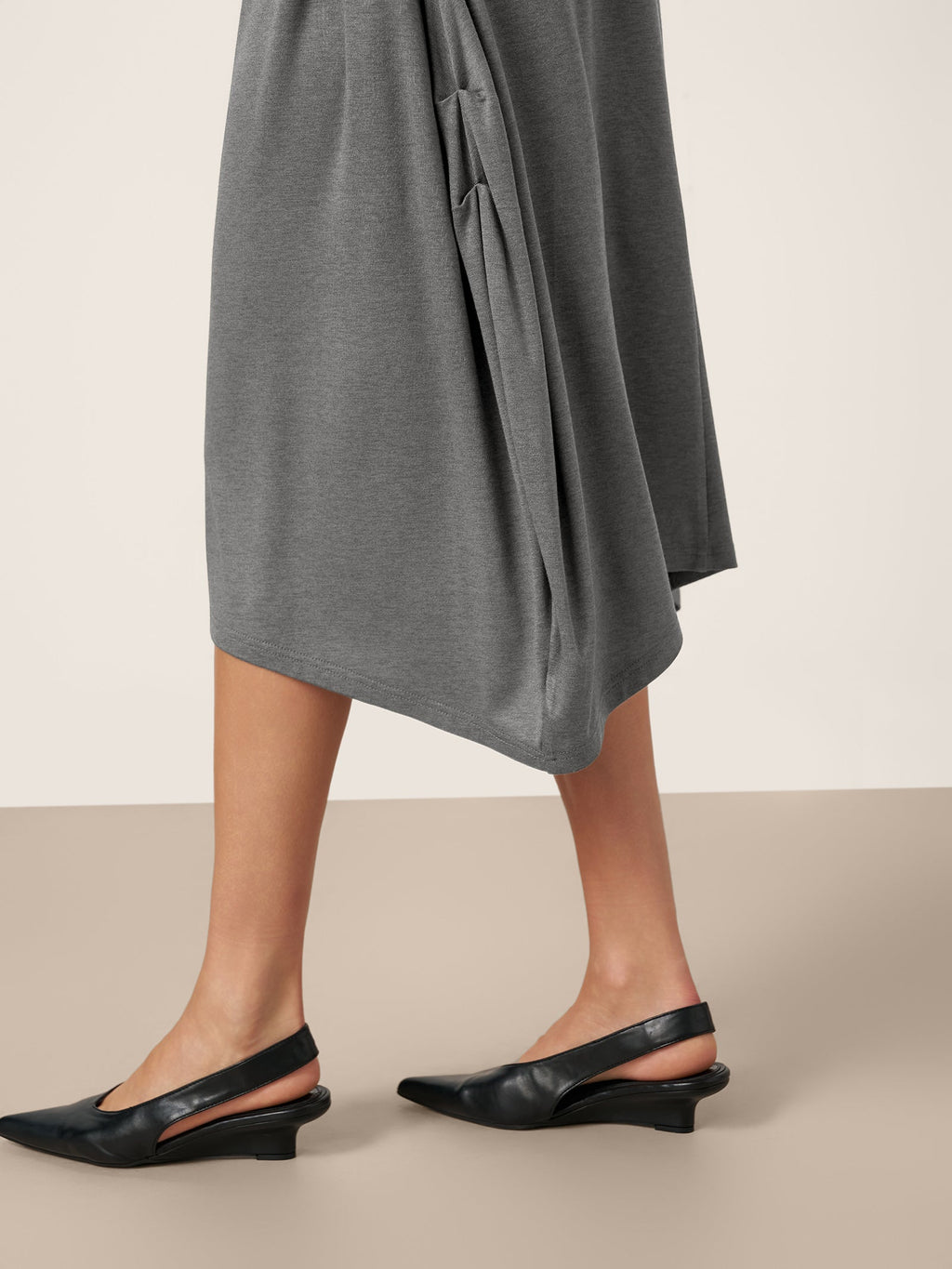Wool Cocoon Curved Waist Mini Dress FARRAH