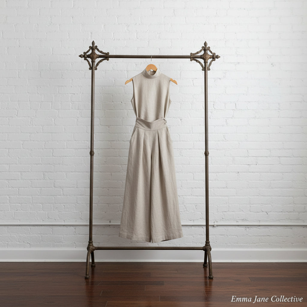 Turtleneck Sleeveless Top and Pants Set
