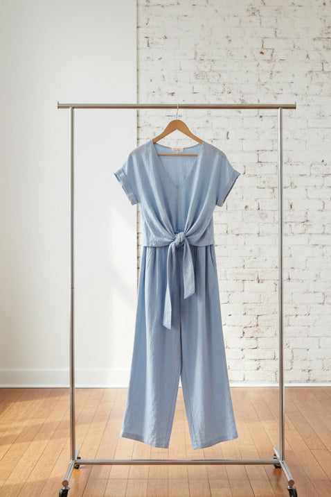 Women's V-Neck Short-Sleeve Top & Pants Two-Piece Set