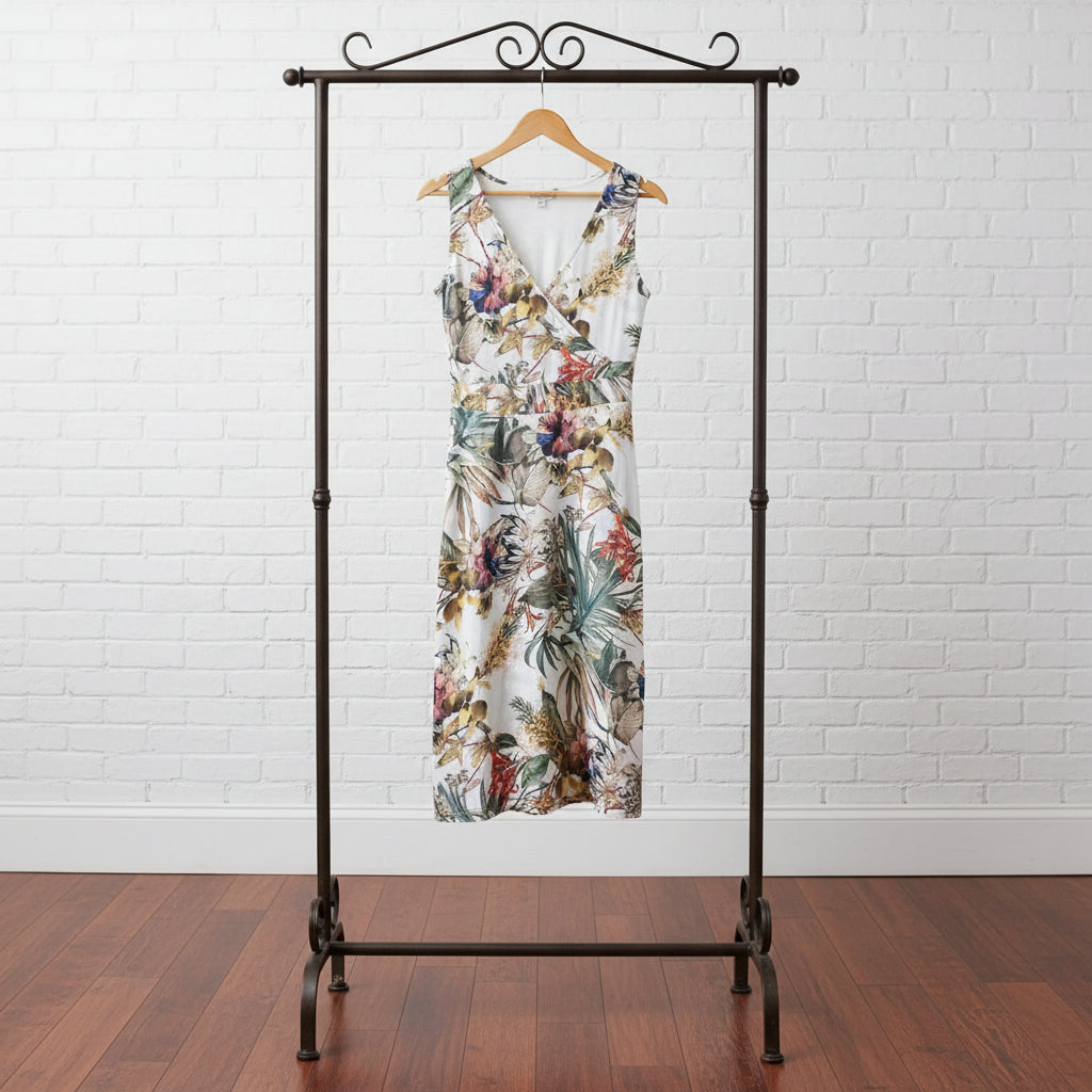 Printed Surplice Sleeveless Dress