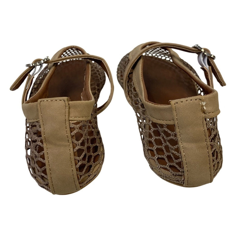 Voleece Womens Size 6.5 Beige Mary Jane Ballet Flat Closed Round Toe Mesh Shoes