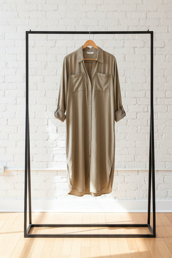Button Down Long Sleeve Shirt Dress For Women – Timeless, Versatile, Classic, and Sophisticated Wardrobe Essential