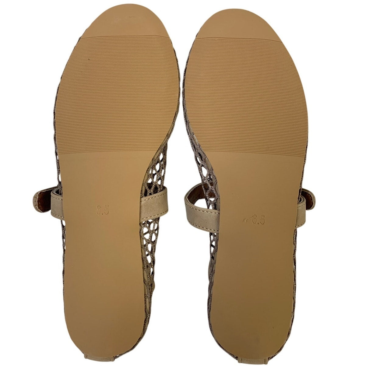 Voleece Womens Size 6.5 Beige Mary Jane Ballet Flat Closed Round Toe Mesh Shoes