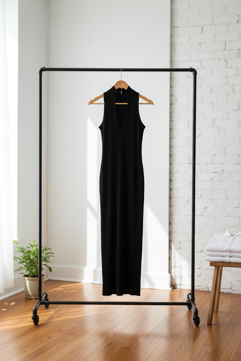 High-Neck Elegant Dress