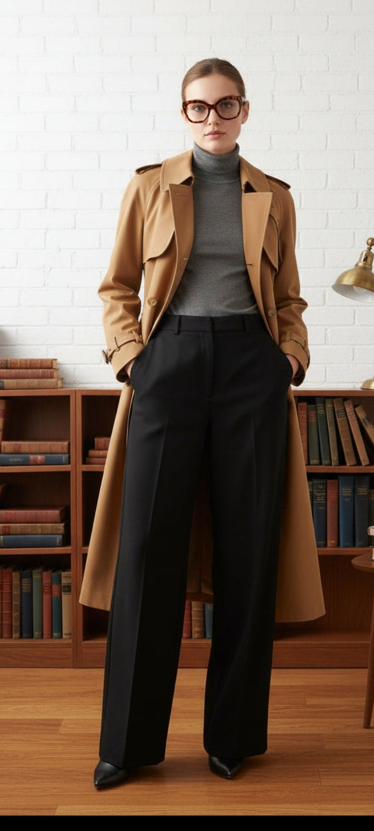 Chloe Women Cotton Gabardine Belted Long Trench Coat